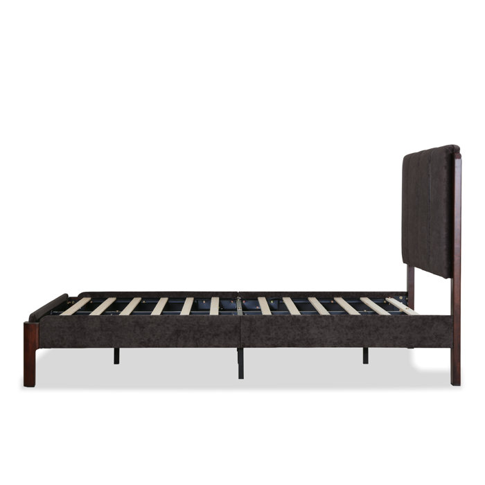 Latitude Run® Twin Solid Wood Upholstered Low Profile Platform Bed